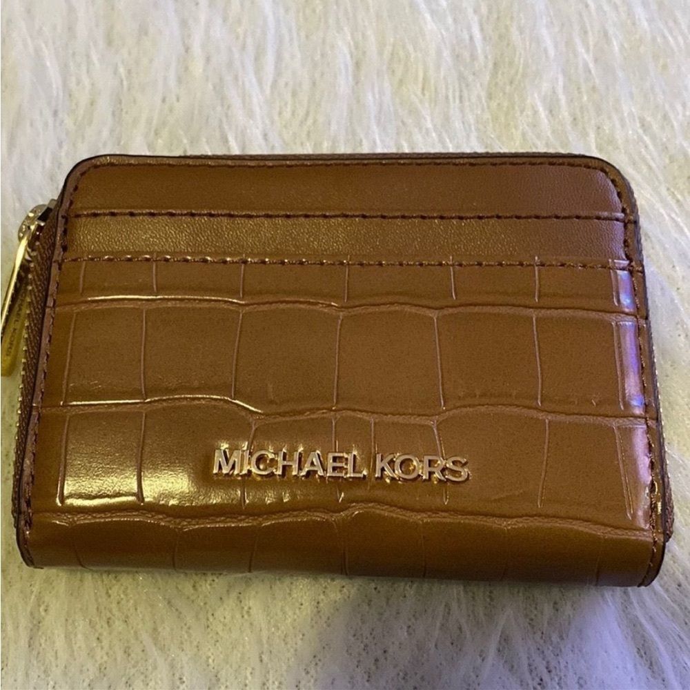 Michael Kors Brown Croc-Embossed Wallet - Picture 2 of 6